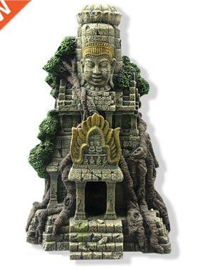 Home Aquarium Ornament Ancient Stone Buddha Resin Figurines