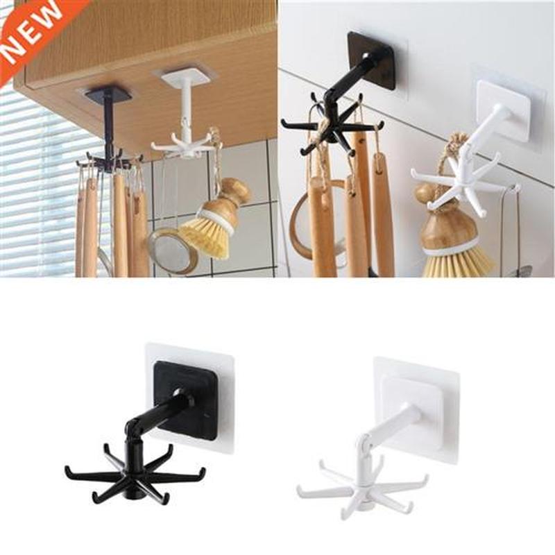 Kitchen Wall Hooks 360 Degrees Rotated Strong Adhesive Hook