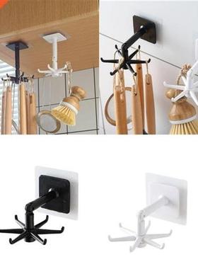 Kitchen Wall Hooks 360 Degrees Rotated Strong Adhesive Hook