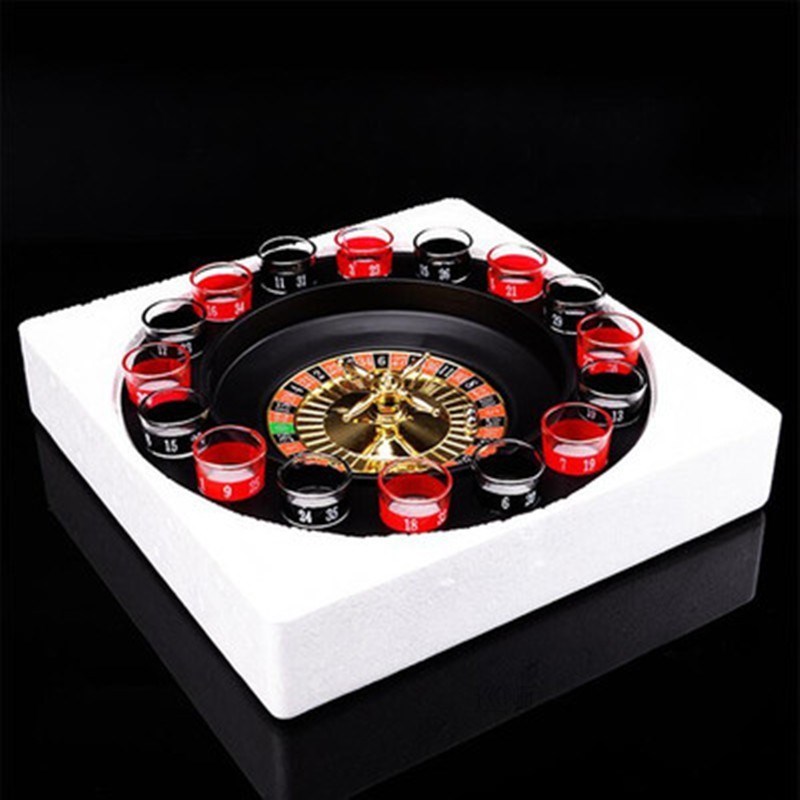 16PCS Transparent Glass Bar Russian Turntable Shooting Glass