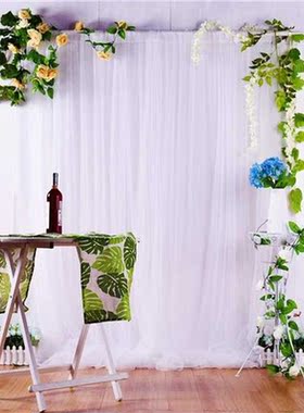 White Sheer Silk Cloth Drapes Panels Hanging Curtains Photo
