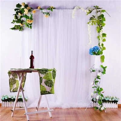 White Sheer Silk Cloth Drapes Panels Hanging Curtains Photo