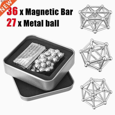 63Pcs Neodymium Magnetic Bars Metal Balls Permanent Magnet P