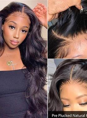 30Inch 13X4 13X6 Transparent Body Wave Lace Front Wig Human