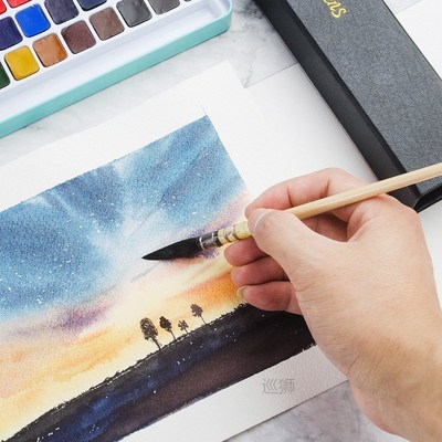 Professional Watercolor Paint Brush Wash/Mop Round Squirrel