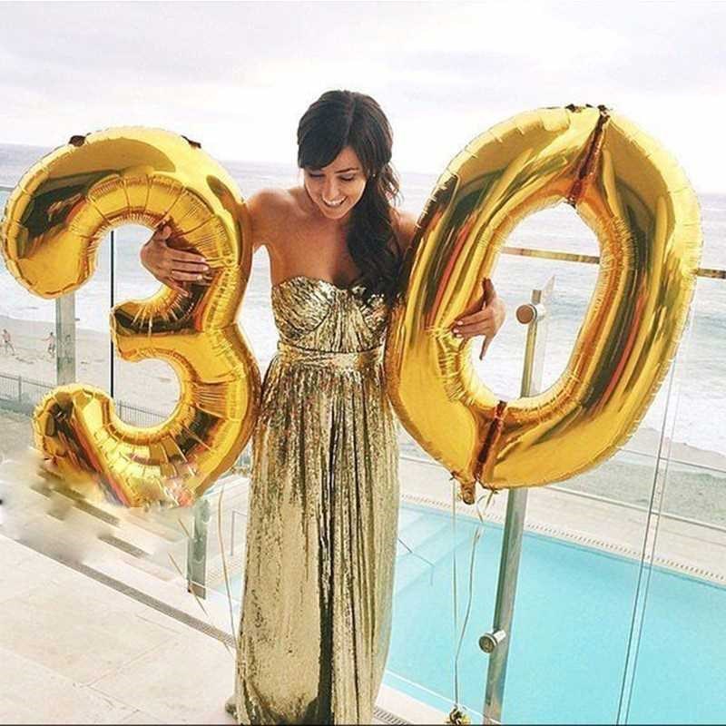 90cm 40 Inches Large Size Gold Silver Aluminum Foil Balloons