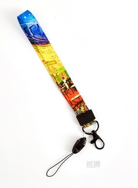 A gallery key chain hanging rope van gogh starry sky