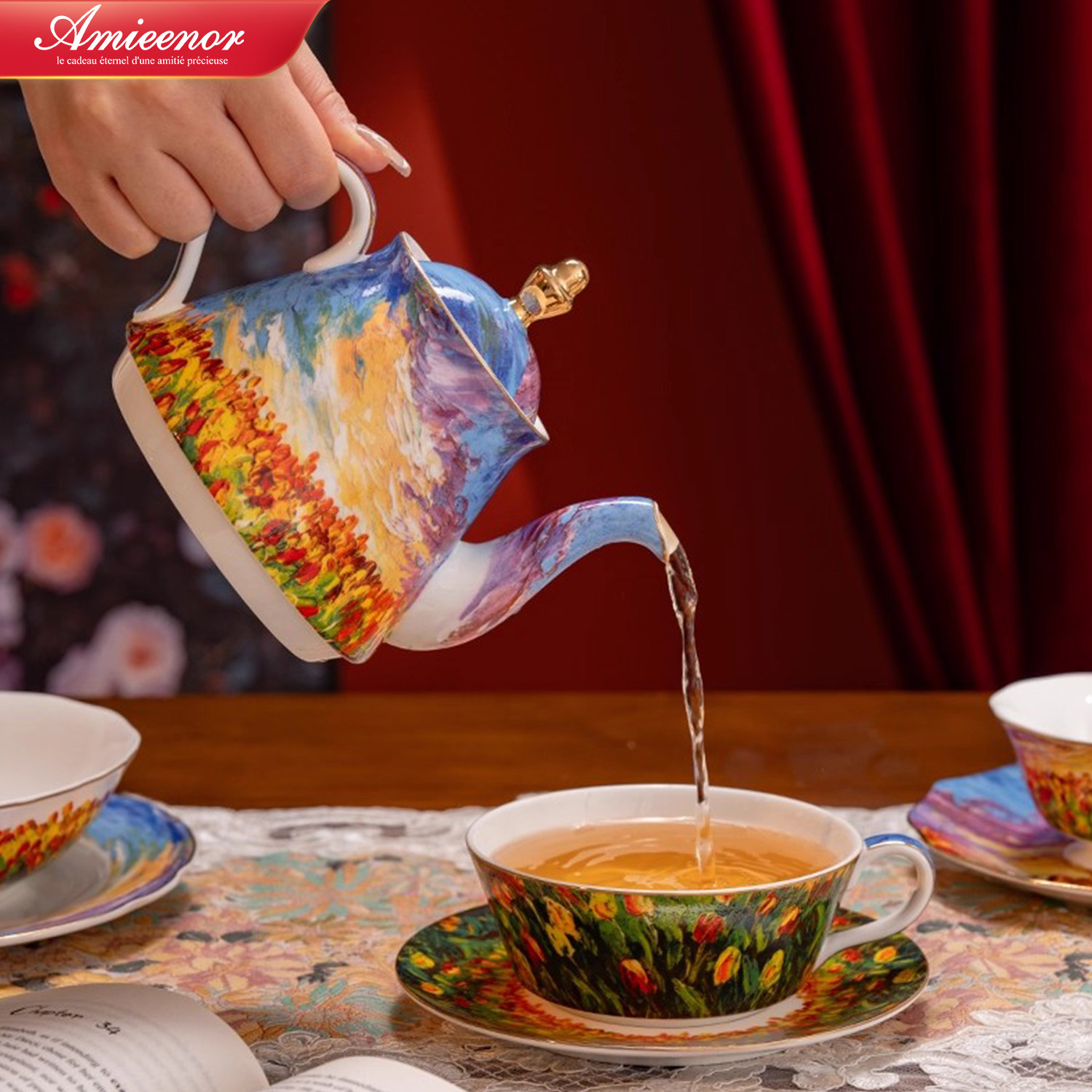 骨瓷高档精致子母壶单人壶一壶一杯礼盒套装英式茶具咖啡杯生日礼,餐饮具,茶壶,淘宝优惠券,粉丝福利购,淘宝优惠卷