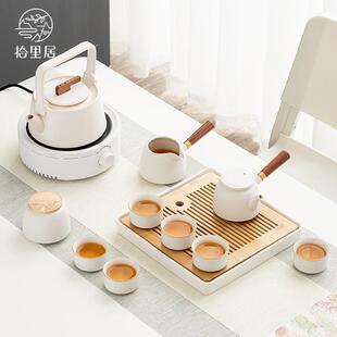 家用办公室现代轻奢简约防烫复古茶壶茶盘 高档电陶炉茶具套装
