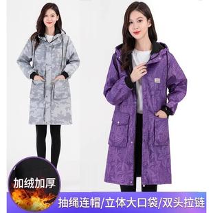 黑色电焊工男 干活穿 罩衣加绒加厚女式 外衣防雨棉罩衣冬季 中长款