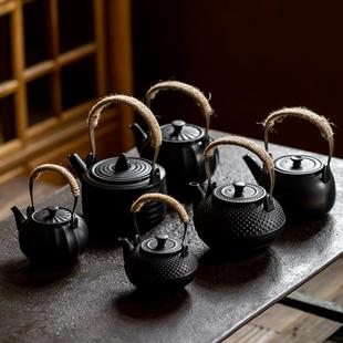 单壶围炉煮茶器 茶壶陶瓷提梁壶温茶炉家用功夫茶具禅意泡茶壶套装