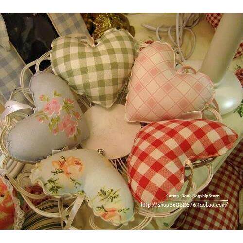 全手工.布艺桃心.布艺爱心.英式布艺家饰.车饰挂件.多色入 - 奇游工厂出品