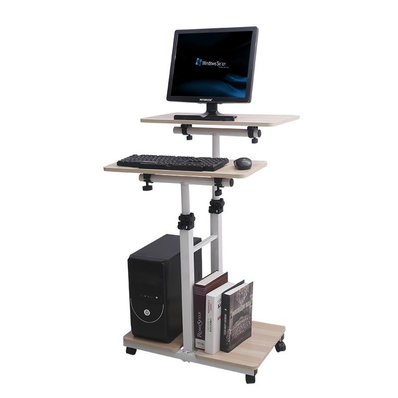 升降桌电脑桌站立式笔记本电脑台移动床边家用桌办公站桌减肥桌