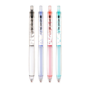 点石指尖温柔按动中性笔速干双珠顺滑碳素黑色水笔加厚柔软握胶0.5子弹头签字笔办公学生考试刷题笔 DS-0158