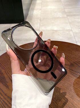 冰透水墨黑色裸机感Magsafe磁吸适用小米15Ultra手机壳Xiaomi15pro简约14/13ultra大孔14Pro超薄磨砂透明硬壳