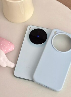 Baby奶蓝色软糯液态硅胶适用vivox300pro手机壳X300全包X200Promini纯色X100S内植绒x90防摔耐黄x100ultra女