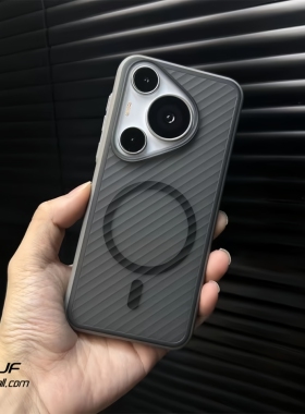 波纹二合一适用华为Pura70Pro+手机壳Pura70Ultra内置磁吸P70磨砂立体斜条纹浅灰色男生ins大孔全包防摔硬壳