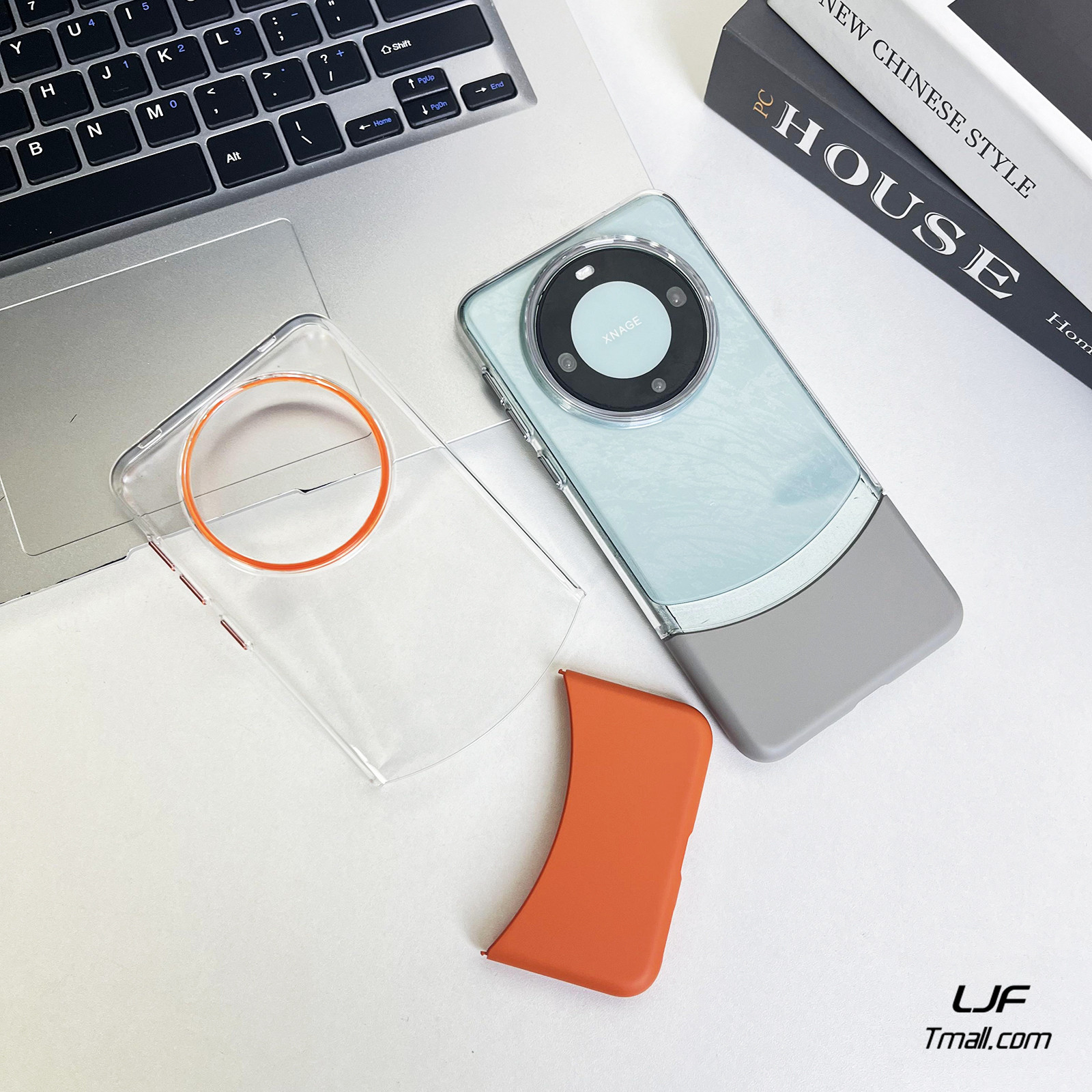 高级PC透明套适用华为Pura70手机壳Mate60Pro+创意拼接组装mate60橙色P80Ultra大孔潮款男生全包轻薄裸机感硬