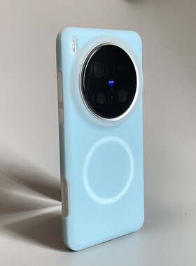 奶蓝色软糯果冻磁吸款适用vivoX300Pro手机壳液态硅胶X200promini简约耐黄X200Ultra全包防摔植绒x100s保护套
