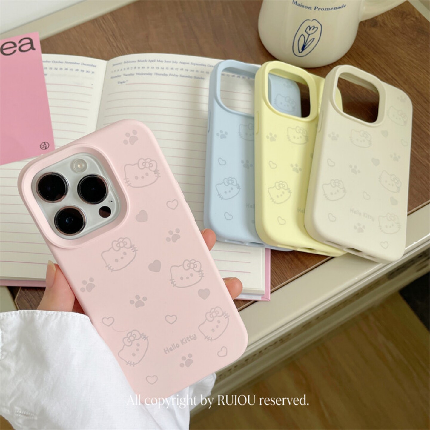 爱心猫猫~卡通图案适用苹果16promax手机壳iPhone15液态硅胶14Pro保护套iphone13防摔全包软糯少女心纯色可爱