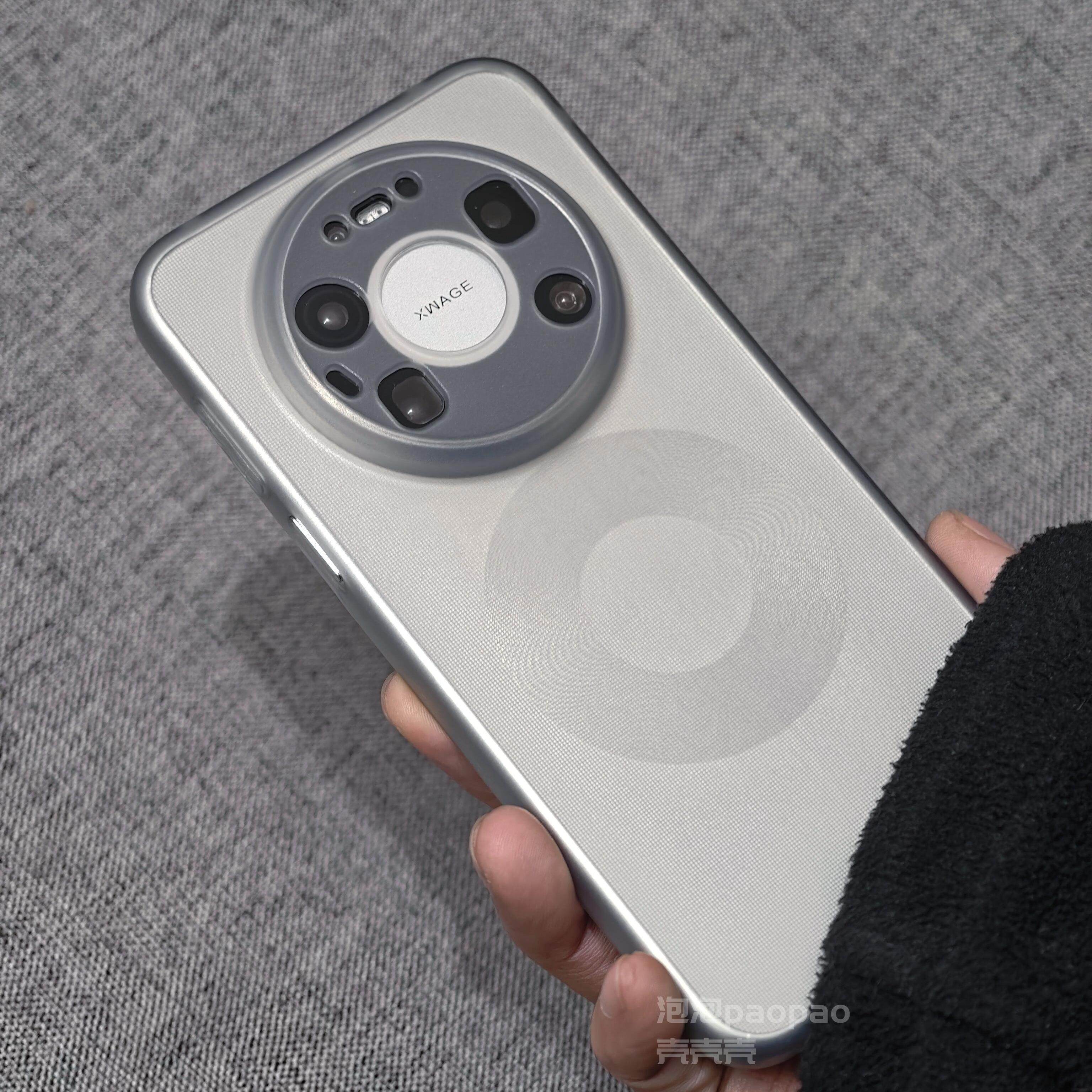 超薄透灰色简约软壳适用华为Mate80Promax手机壳mate70air磨砂60pro+透明50全包防摔40磁吸Pura80Ultra精孔款