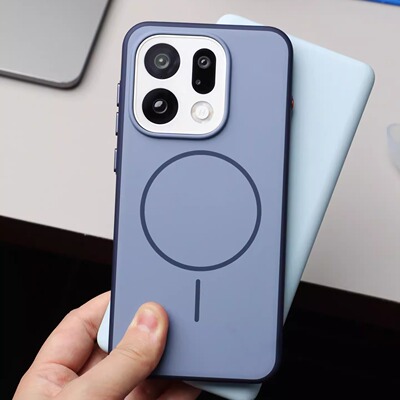 高档无界系列深海蓝色适用OPPOFindX9Pro手机壳findx9金属独立按键磁吸充电软边防摔肤感商务保护套手感好男