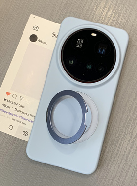 360°旋转支架天蓝色液态硅胶适用小米15Ultra手机壳软糯1514pro简约大孔镜头14ultra全包防摔Xiaomi13保护套