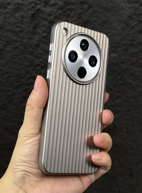 时尚钛灰色金属漆适用OPPOFindX8Pro手机壳findx8ultra简约X8S+轻薄款findx7独立按键X6全包立体瓦楞纹硬壳男