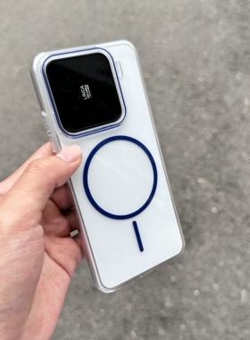 耐黄高透明适用小米15手机壳深蓝色细圈磁吸15Pro简约14Ultra超薄裸机感Xiaomi14全包硬壳13Pro男女款12大孔