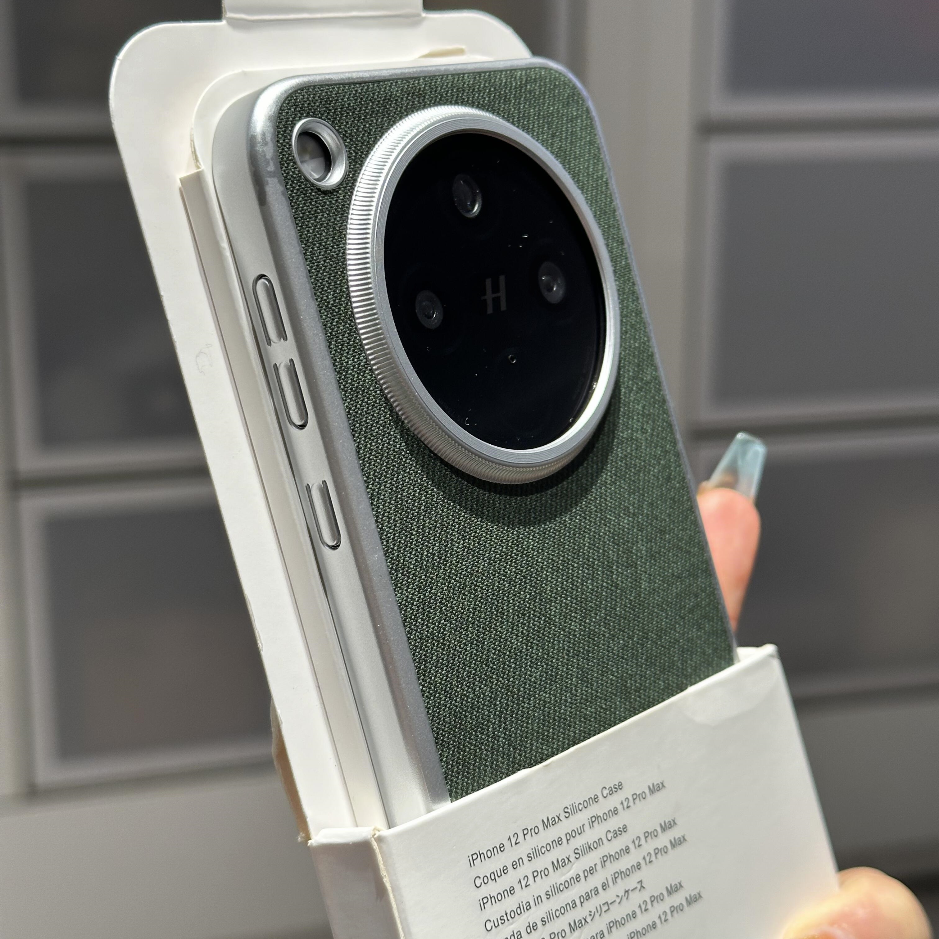 复古高级墨绿色毛麻布料适用OPPOFindX8S+手机壳findx8哑光电镀ultra简约vivoX200promini半包防摔x100保护套