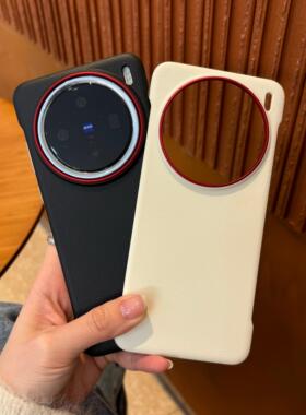 内置磁吸荔枝纹适用vivoX200promini手机壳x200s简约oppofindx8无边框ultra黑色+超薄reno14裸机感硬壳高级白