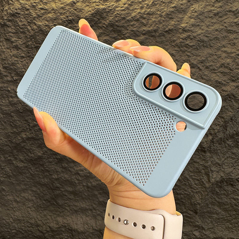 适用三星S23亚克力ins风网孔散热