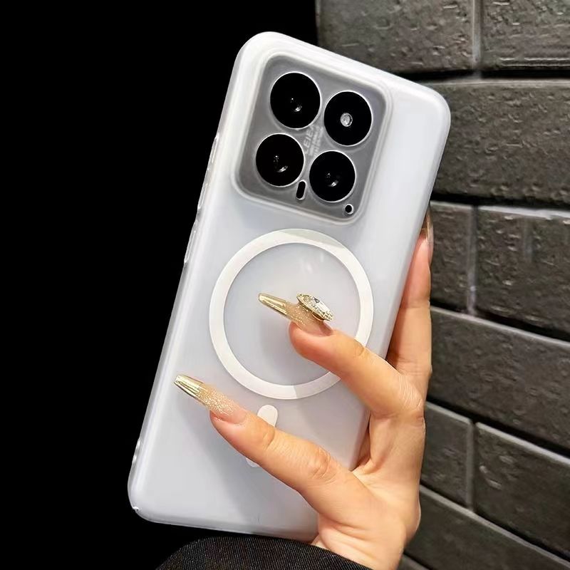 冰雾散热磨砂白适用小米14Pro手机壳Xiaomi15/13内置磁吸12X超轻薄11Ultra防指纹10S全包镜头PC套半透明简约