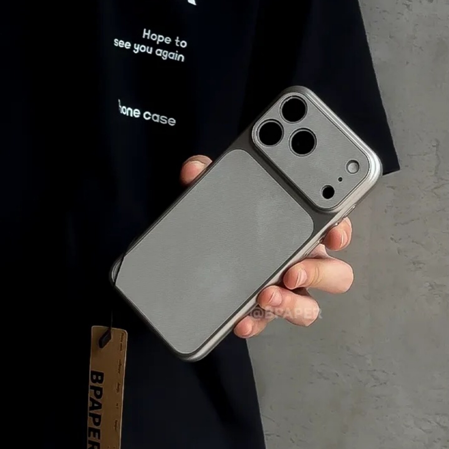 贴皮牛仔布适用苹果18ProMax手机壳iPhone17Pro简约钛灰色Air超薄硬壳15哑光电镀烤漆16全包14防摔13保护套黑