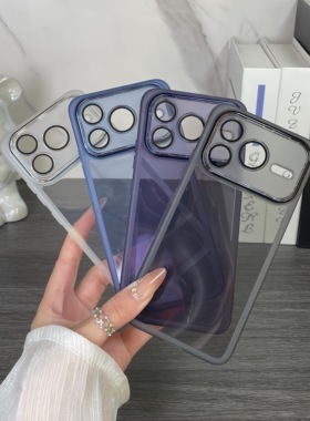 高级感透明黑色磨砂边适用荣耀Power2手机壳全包GT情侣款magic8pro防摔魔术Magic7镜头膜6电镀镜框500软硅胶4