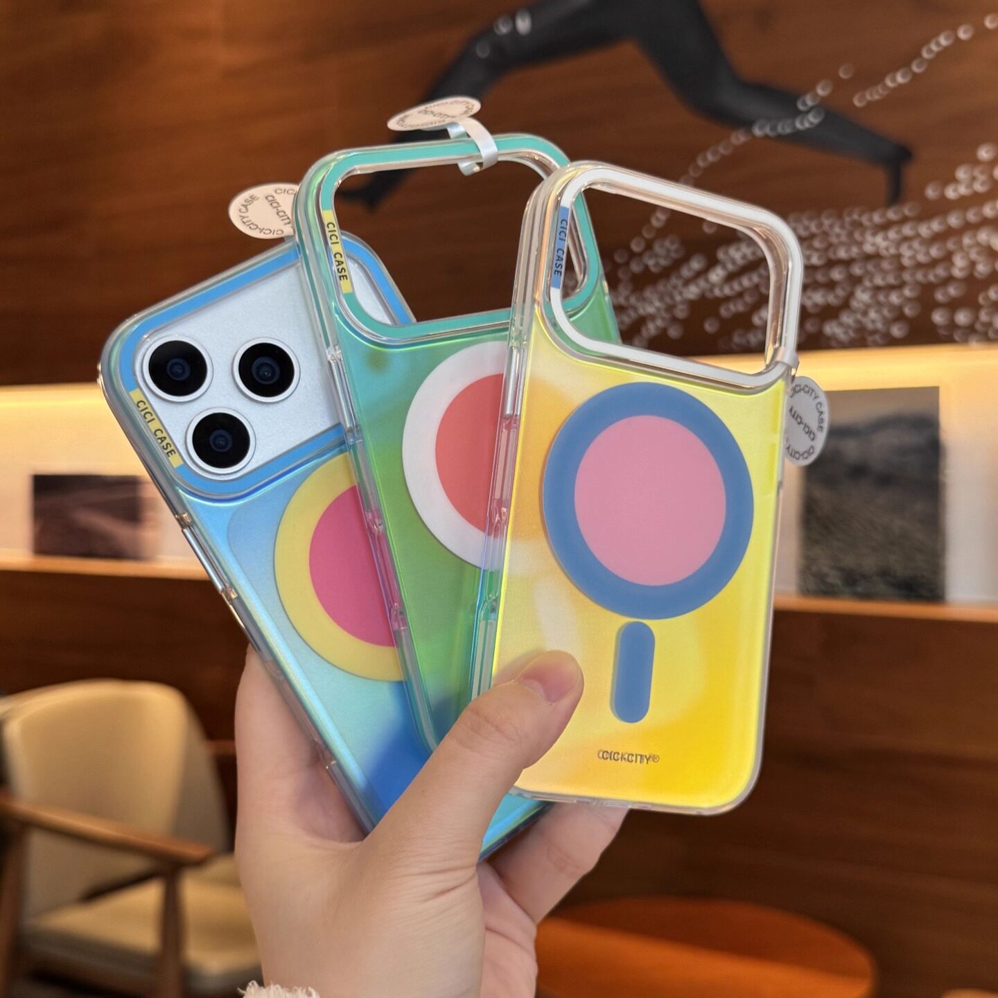 【极光磁吸】马卡龙色系适用苹果17ProMax手机壳撞色iPhone16PM潮流16Pro新款iphone15/14全包金属按键防摔套