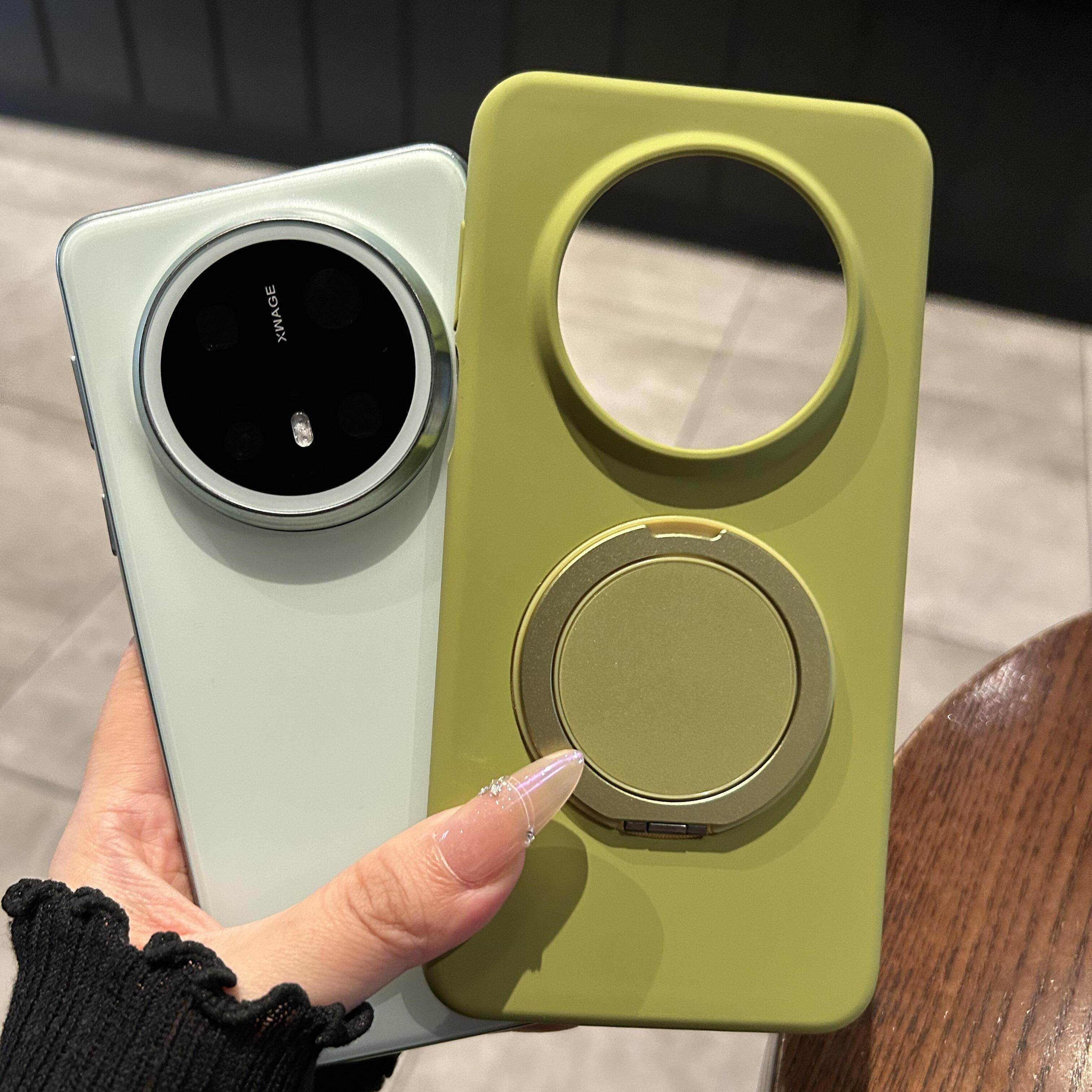 豆蔻绿可旋转支架适用华为mate70pro手机壳80液态硅胶Mate60+保护套Mate50/40E纯色软糯全包防摔耐脏简约女款