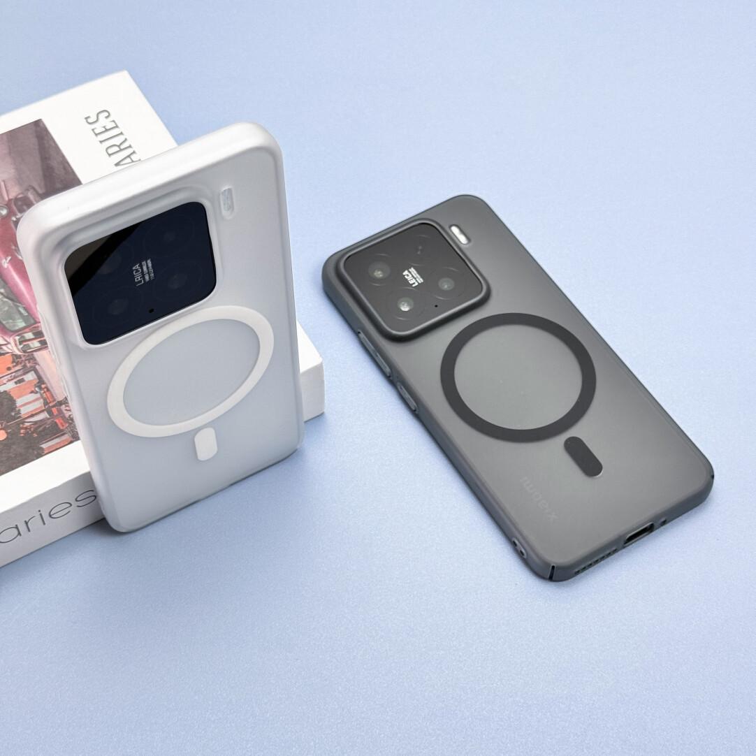 平面冰雾磁吸适用小米15手机壳清水高透明15Pro简约高级感Xiaomi14/13轻薄款14Ultra大孔镜框磨砂全包硬壳男