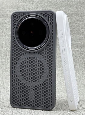 钛灰色蜂窝网孔洞洞透气散热适用vivoX200promini手机壳X100SPro个性x300磁吸硬外壳全包软边防摔保护套男女