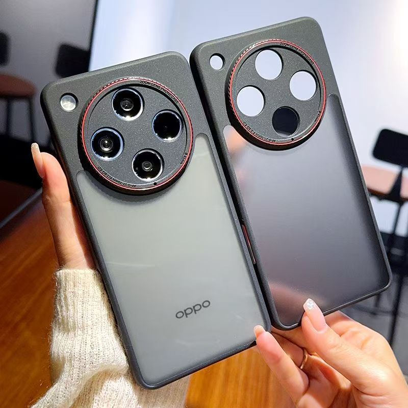 不发黄磨砂黑莱卡红色镜头框适用OPPOFindX8Pro手机壳findx8s+简约X8Ultra肤感X8S全包防摔半透明亚克力硬壳