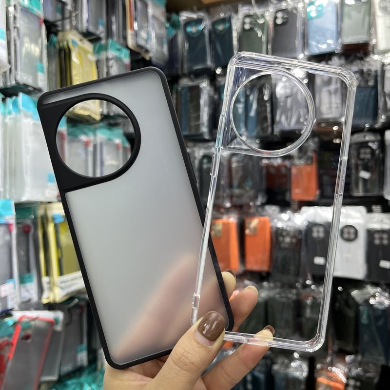 适用一加1+11亚克力简约冰晶护甲