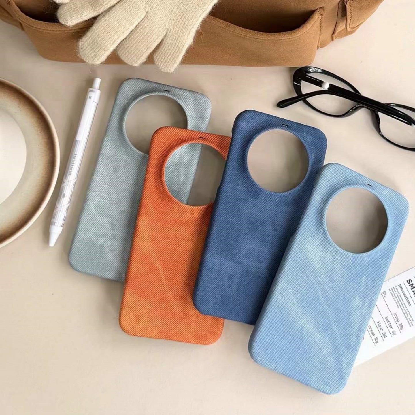 新款星宇橙色牛仔适用华为mate80promax手机壳Mate80Pro简约复古mate70/60+潮Pura80Ultra半包p70防摔保护套