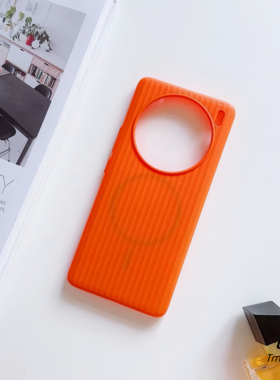 时尚光栅内置磁吸适用vivoX100手机壳X90S简约x200promini橙色x90肤感瓦楞纹大孔个性潮流男女款纯色充电轻薄