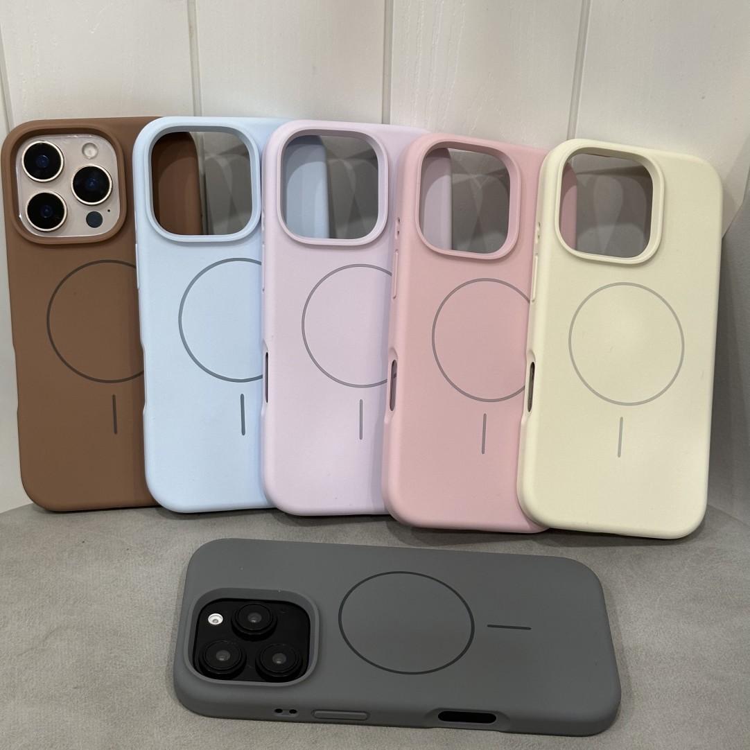 适用苹果16液态硅胶简约保护壳