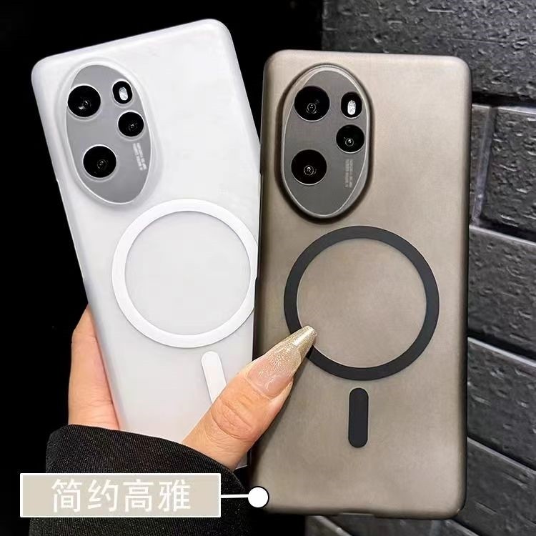 冰雾磨砂白200适用荣耀100Pro手机壳90内置磁吸50SE超轻薄X50i+防指纹x40全包镜头PC套x30i情侣400半透明散热