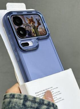 清透高级感蓝色适用小米17Promax手机壳15spro简约情侣透明款15Ultra自带镜头膜全包14pro软硅胶13防摔保护套