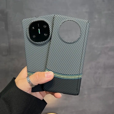 凯夫拉纹理适用华为Mate X6手机壳磁吸matex5高档碳纤维线条简约高级感男生轻薄大孔PC硬壳时尚商务保护套潮