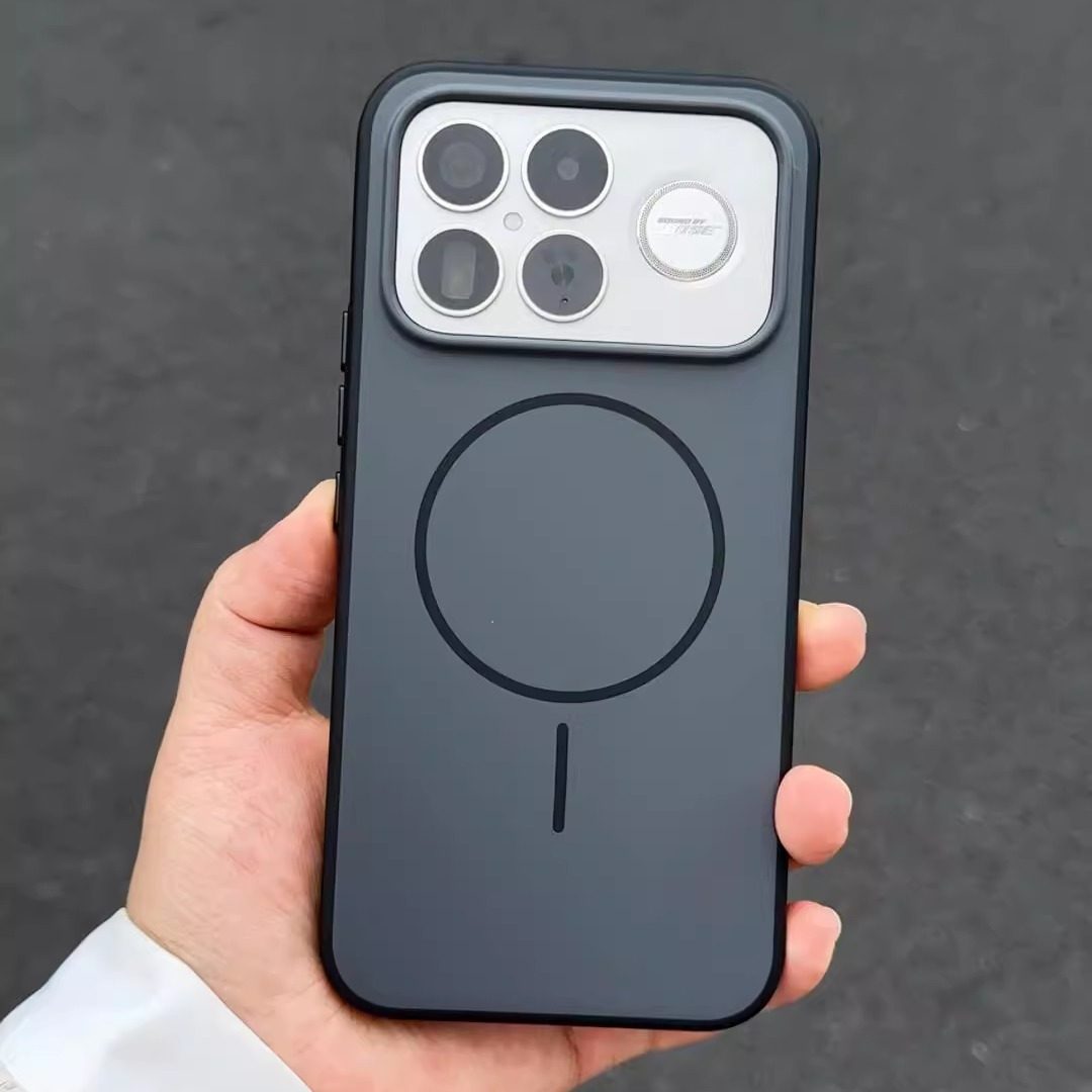 高档肤感黑灰色无界系列适用红米K90手机壳K90ProMax新款肤感细圈磁吸全包金属独立按键软边防摔保护套男女款