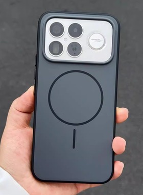 高档肤感黑灰色无界系列适用红米K90手机壳K90ProMax新款肤感细圈磁吸全包金属独立按键软边防摔保护套男女款