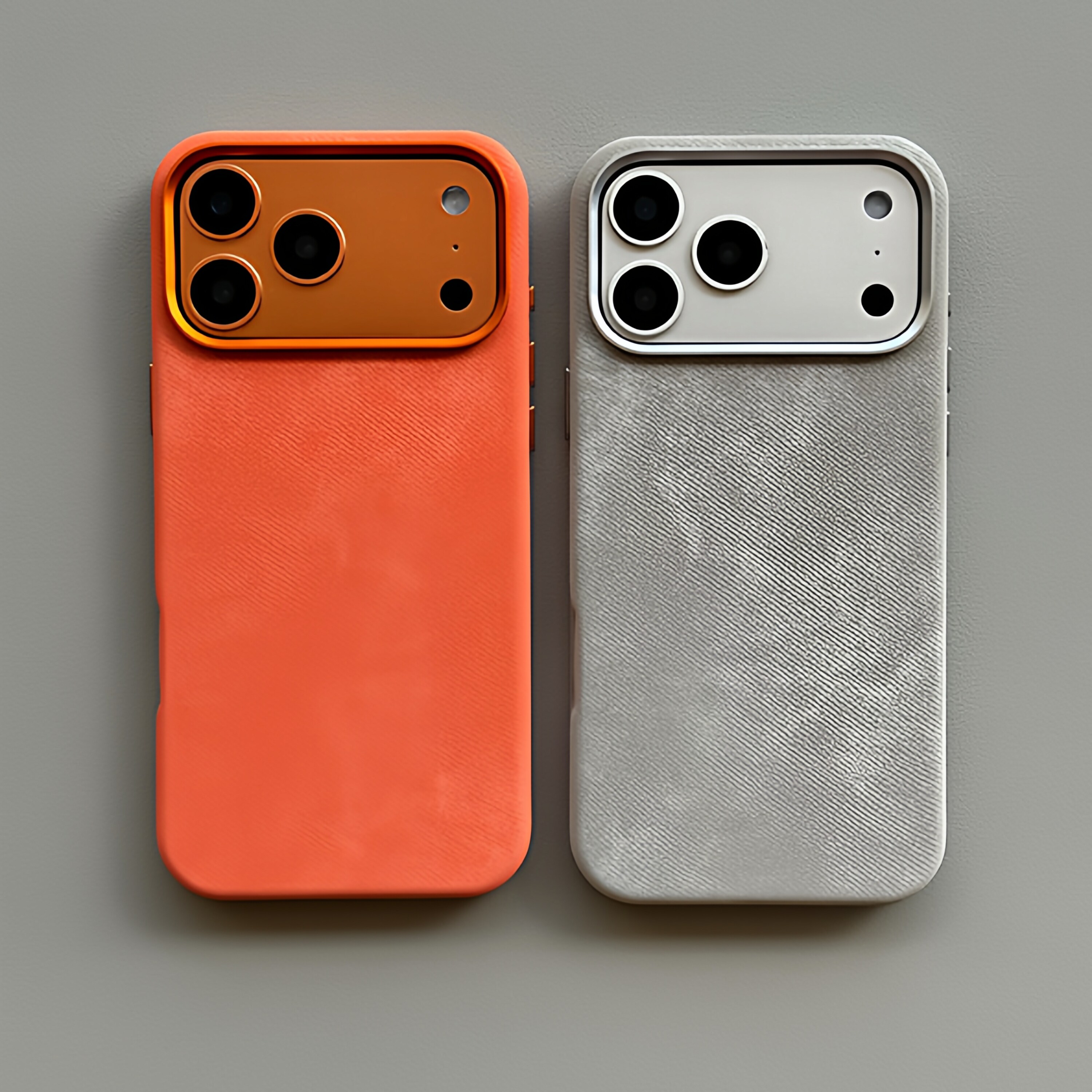 星宇橙色灯芯绒纹理适用苹果17Promax手机壳iPhone16/15pro绒感内置强磁吸14高档13防指纹12全包防摔16e男女